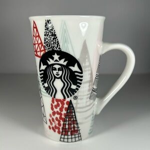 Starbucks 2018 Christmas Trees Holiday Ceramic Coffee Mug Collectible 16 oz Cup